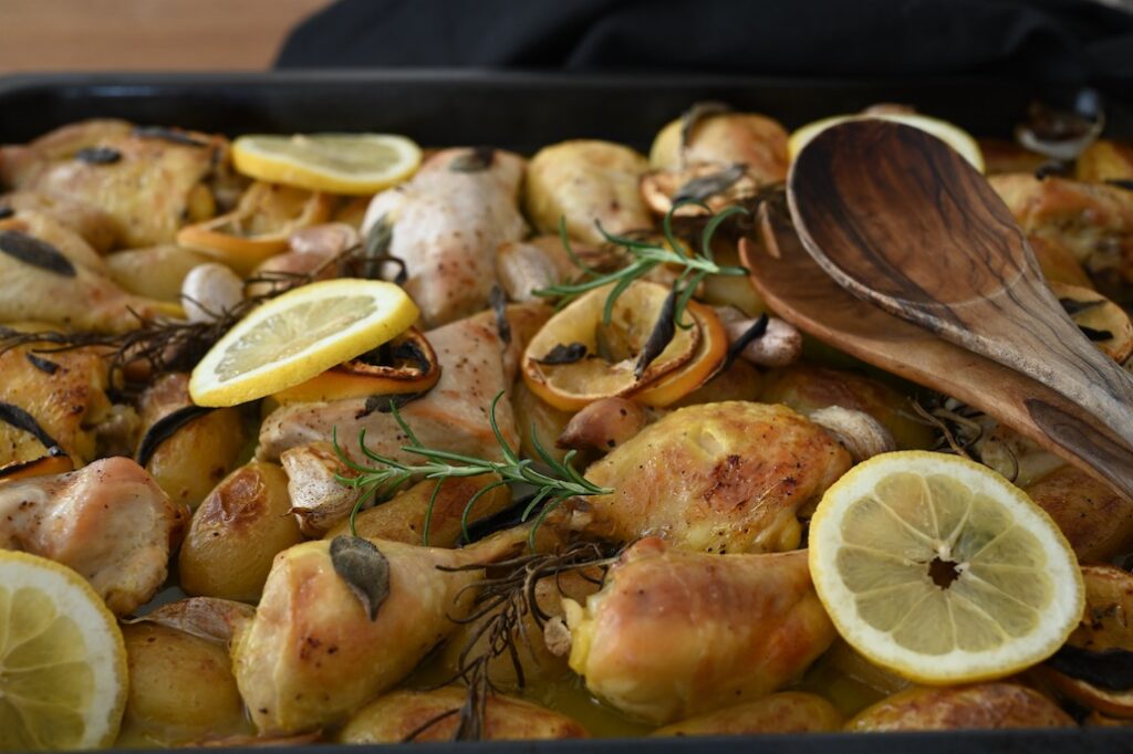 Griechisches Knoblauchhähnchen