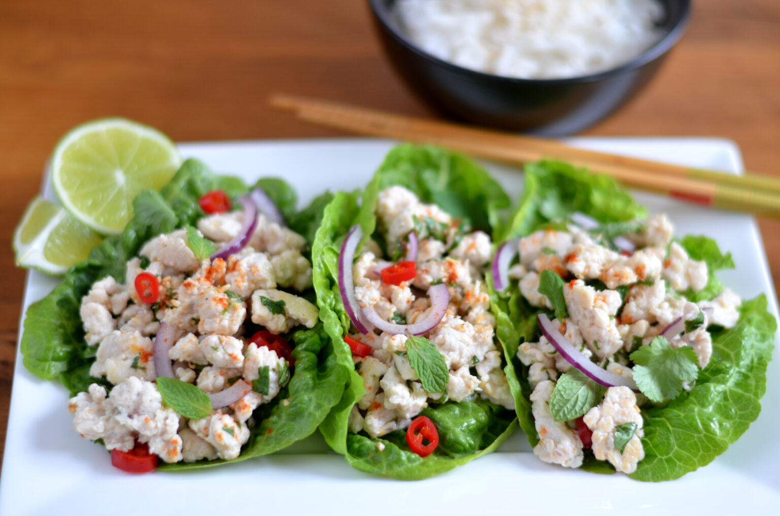 Laab Gai I Thailändischer Salat aus Hähnchenhackfleisch