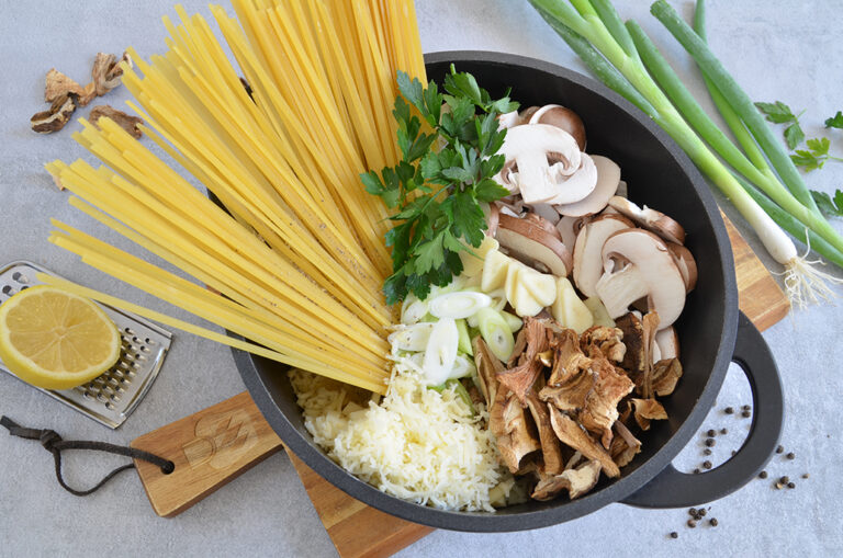 One Pot Pasta Champignons, vorher