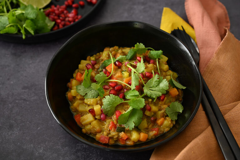 Exotischer Linseneintopf mit Gemüse I Vegan