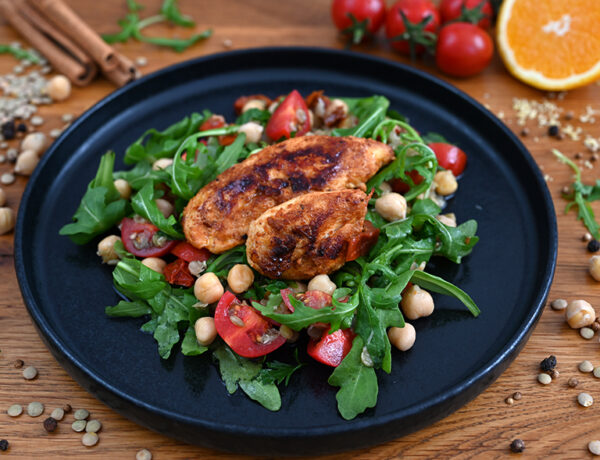 Hülsenfrüchte-Salat mit Spicy Chicken